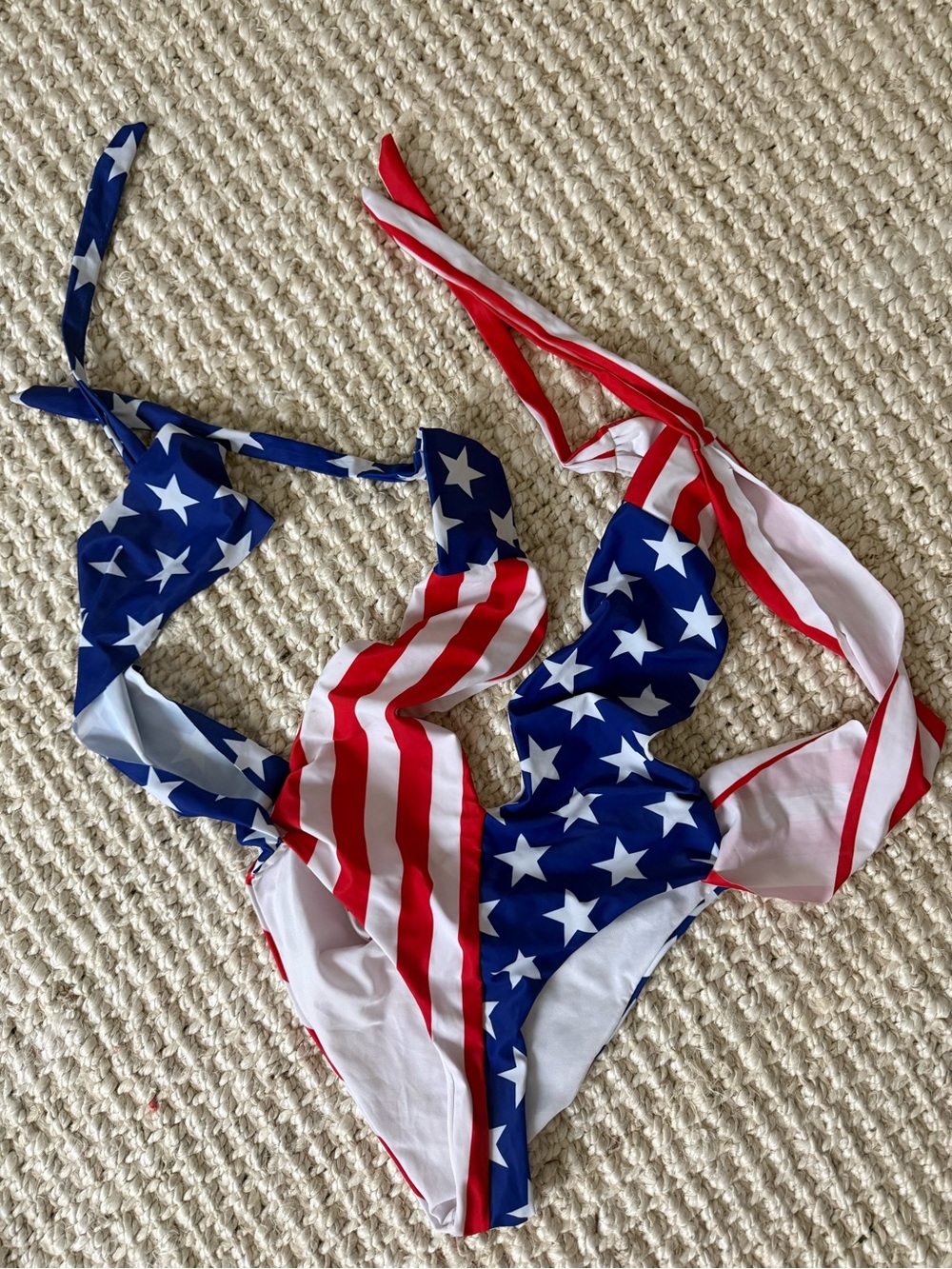 Patriotic Stars & Stripes women’s One-Piece Swimsuit - Red, White & Blue